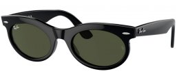 Gafas de Sol - Ray-Ban® - Ray-Ban® RB2242 WAYFARER OVAL - 901/31 BLACK // GREEN