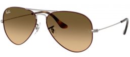 Lunettes de soleil - Ray-Ban® - Ray-Ban® RB3025 AVIATOR LARGE METAL - 92700A  HAVANA ON GUNMETAL // BLACK GRADIENT BROWN