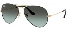 Lunettes de soleil - Ray-Ban® - Ray-Ban® RB3025 AVIATOR LARGE METAL - 9271GK  BLACK ON ARISTA // BLACK GRADIENT AZURE