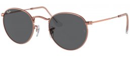 Lunettes de soleil - Ray-Ban® - Ray-Ban® RB3447 ROUND METAL - 9202B1 ROSE GOLD // DARK GREY