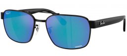 Gafas de Sol - Ray-Ban® - Ray-Ban® RB3751CH - 002/4L BLACK // GREY MIRROR BLUE POLARIZED