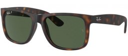 Gafas de Sol - Ray-Ban® - Ray-Ban® RB4165 JUSTIN - 865/9A  HAVANA // DARK GREEN POLARIZED