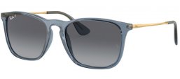 Sunglasses - Ray-Ban® - Ray-Ban® RB4187 CHRIS - 6592T3 TRANSPARENT BLUE // GREY GRADIENT POLARIZED