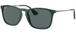 Lunettes de soleil - Ray-Ban® - Ray-Ban® RB4187 CHRIS - 666381 TRANSPARENT GREEN // DARK GREY POLARIZED