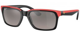 Gafas de Sol - Ray-Ban® - Ray-Ban® RB4393M - F6015J BLACK ON RED // GREY GRADIENT MIRROR ANTIREFLECTION POLARIZED