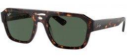 Lunettes de soleil - Ray-Ban® - Ray-Ban® RB4397 CORRIGAN - 135971  HAVANA // DARK GREEN