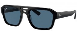 Lunettes de soleil - Ray-Ban® - Ray-Ban® RB4397 CORRIGAN - 667780  BLACK // DARK BLUE