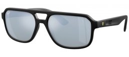 Gafas de Sol - Ray-Ban® - Ray-Ban® RB4414M - F68430  MATTE BLACK // GREEN MIRROR SILVER