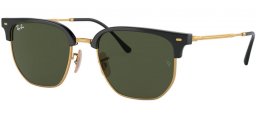 Gafas de Sol - Ray-Ban® - Ray-Ban® RB4416 NEW CLUBMASTER - 601/31 BLACK ON GOLD // GREEN