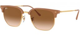 Sunglasses - Ray-Ban® - Ray-Ban® RB4416 NEW CLUBMASTER - 672151  BEIGE ON GOLD // LIGHT BROWN GRADIENT