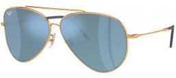 Gafas de Sol - Ray-Ban® - Ray-Ban® RBR0101S AVIATOR REVERSE - 001/GA GOLD ARISTA // DARK GREY MIRROR TURQUOISE