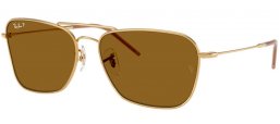 Sunglasses - Ray-Ban® - Ray-Ban® RBR0102S CARAVAN REVERSE - 001/83  ARISTA GOLD // DARK BROWN POLARIZED