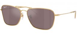 Sunglasses - Ray-Ban® - Ray-Ban® RBR0102S CARAVAN REVERSE - 001/LB ARISTA GOLD // PINK MIRROR POLARIZED