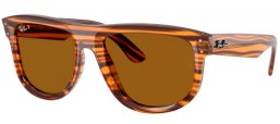 Gafas de Sol - Ray-Ban® - Ray-Ban® RBR0501S BOYFRIEND REVERSE - 679183  STRIPED HAVANA // DARK BROWN POLARIZED