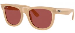 Gafas de Sol - Ray-Ban® - Ray-Ban® RBR0502S WAYFARER REVERSE - 678069  BEIGE OPAL HONEY // DARK VIOLET