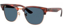 Gafas de Sol - Ray-Ban® - Ray-Ban® RBR0504S CLUBMASTER REVERSE - 13983A  STRIPED HAVANA ON ROSE GOLD // DARK BLUE