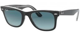 Lunettes de soleil - Ray-Ban® - Ray-Ban® RB2140 ORIGINAL WAYFARER - 12943M BLACK ON TRANSPARENT // BLUE GRADIENT