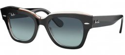 Gafas de Sol - Ray-Ban® - Ray-Ban® RB2186 STATE STREET - 132241 BLACK ON TRANSPARENT BROWN // GREY VINTAGE