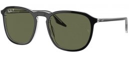 Gafas de Sol - Ray-Ban® - Ray-Ban® RB2203 - 919/58  BLACK ON TRANSPARENT // GREEN POLARIZED