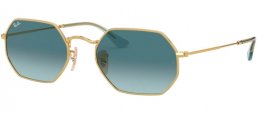 Lunettes de soleil - Ray-Ban® - Ray-Ban® RB3556N OCTAGONAL - 91233M GOLD // BLUE GREY GRADIENT