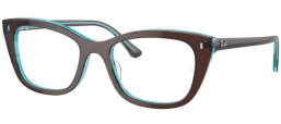 Lunettes de vue - Ray-Ban® - RX5433 - 8366 BROWN ON TRANSPARENT BLUE