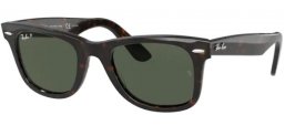 Sunglasses - Ray-Ban® - Ray-Ban® RB2140 ORIGINAL WAYFARER - 902/58 TORTOISE // GREEN POLARIZED