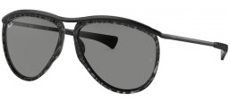 Lunettes de soleil - Ray-Ban® - Ray-Ban® RB2219 OLYMPIAN AVIATOR - 1305B1 TOP WRINKLED BLACK ON BLACK // DARK GREY