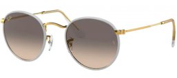 Sunglasses - Ray-Ban® - Ray-Ban® RB3447JM ROUND FULL COLOR - 919632 GREY ON LEGEND GOLD // CLEAR GRADIENT GREY