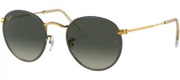 Sunglasses - Ray-Ban® - Ray-Ban® RB3447JM ROUND FULL COLOR - 919671 BLACK ON LEGEND GOLD // GREY GRADIENT