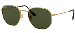 Gafas de Sol - Ray-Ban® - Ray-Ban® RB3548N HEXAGONAL - 001/58 GOLD // GREEN POLARIZED