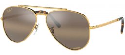 Lunettes de soleil - Ray-Ban® - Ray-Ban® RB3625 NEW AVIATOR - 9196G5 LEGEND GOLD // CLEAR GRADIENT DARK BROWN POLARIZED