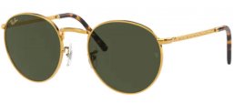 Gafas de Sol - Ray-Ban® - Ray-Ban® RB3637 NEW ROUND - 919631 LEGEND GOLD // GREEN