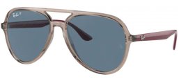 Gafas de Sol - Ray-Ban® - Ray-Ban® RB4376 - 65722V TRANSPARENT GREY // DARK BLUE POLARIZED