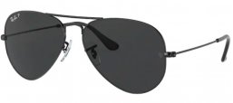 Sunglasses - Ray-Ban® - Ray-Ban® RB3025 AVIATOR LARGE METAL - 002/48 BLACK // BLACK POLARIZED