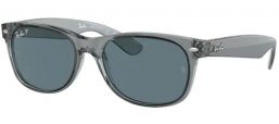 Lunettes de soleil - Ray-Ban® - Ray-Ban® RB2132 NEW WAYFARER - 64503R TRANSPARENT GREY // DARK BLUE POLARIZED