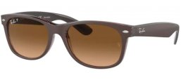 Gafas de Sol - Ray-Ban® - Ray-Ban® RB2132 NEW WAYFARER - 6608M2 MATTE BROWN ON TRANSPARENT BRONZE // BROWN GRADIENT POLARIZED