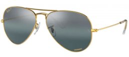 Gafas de Sol - Ray-Ban® - Ray-Ban® RB3025 AVIATOR LARGE METAL - 9196G6 LEGEND GOLD // CLEAR GRADIENT DARK BLUE POLARIZED