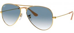 Sunglasses - Ray-Ban® - Ray-Ban® RB3025 AVIATOR LARGE METAL - 001/3F GOLD // CRYSTAL LIGHT BLUE GRADIENT