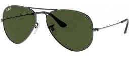 Gafas de Sol - Ray-Ban® - Ray-Ban® RB3025 AVIATOR LARGE METAL - 004/58  GUNMETAL // CRYSTAL GREEN POLARIZED