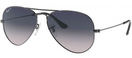 Lunettes de soleil - Ray-Ban® - Ray-Ban® RB3025 AVIATOR LARGE METAL - 004/78  GUNMETAL // CRYSTAL BLUE GRADIENT GREY POLARIZED