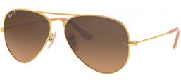 Lunettes de soleil - Ray-Ban® - Ray-Ban® RB3025 AVIATOR LARGE METAL - 112/M2 MATTE GOLD // BROWN GRADIENT POLARIZED