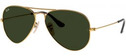 Sunglasses - Ray-Ban® - Ray-Ban® RB3025 AVIATOR LARGE METAL - 181 GOLD // DARK GREEN