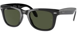 Lunettes de soleil - Ray-Ban® - Ray-Ban® RB4105 FOLDING WAYFARER - 601 BLACK // CRYSTAL GREEN