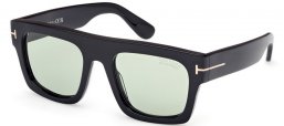 Gafas de Sol - Tom Ford - FAUSTO FT0711 - 01N  SHINY BLACK // GREEN PHOTOCHROMATIC