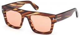 Gafas de Sol - Tom Ford - FAUSTO FT0711 - 53E  STRIPED BROWN // LIGHT BURGUNDY