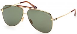 Lunettes de soleil - Tom Ford - BRADY FT1018 - 30N  SHINY GOLD // GREEN