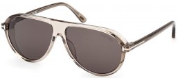 Lunettes de soleil - Tom Ford - MARCUS FT1023 - 45A  SHINY LIGHT BROWN // GREY