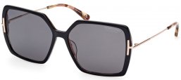 Sunglasses - Tom Ford - JOANNA FT1039 - 05D  SHINY BLACK HAVANA // GREY POLARIZED