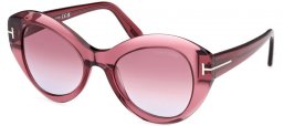 Gafas de Sol - Tom Ford - GUINEVERE FT1084 - 66Y  SHINY RED // VIOLET GRADIENT