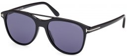 Gafas de Sol - Tom Ford - DAMIAN-02 FT1098 - 01V  SHINY BLACK // BLUE